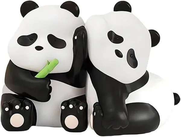 Whbbbj 2pcs Cute Panda Decorative Bookends Resin Unique Animal Book Ends