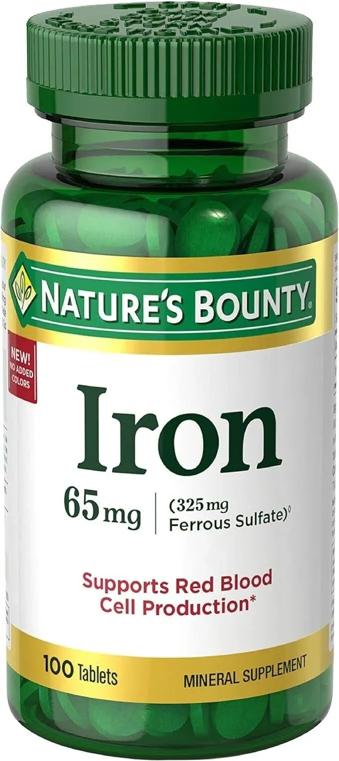 Nature's Bounty Iron 65 mg, 100 Tablets