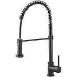 Faucet for Kitchen Sink, Kitchen Faucet Black Stainless Steel Commercial Spring 