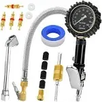 Tire Inflator w/Pressure Gauge 100 PSI,Air Compressor Accessories 12&#039;&#039;Steel Hose