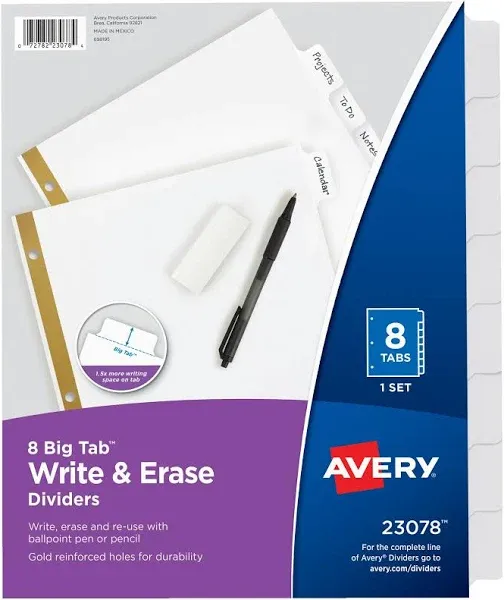 Avery Big Tab Write & Erase Dividers