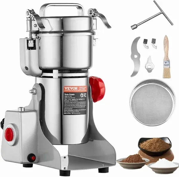 300g Electric Grain Mill Grinder, 1500W Pulverizer for Spices, Grains, Coffee