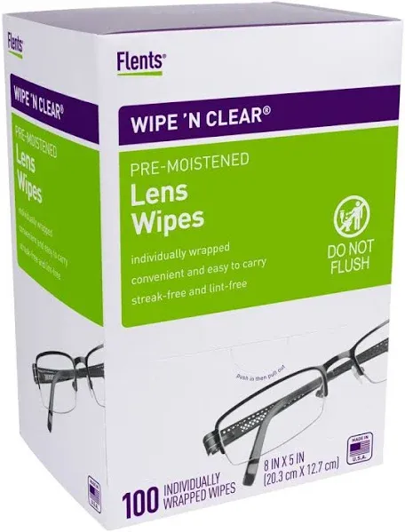 Flents Wipe N Clear Lens Wipes