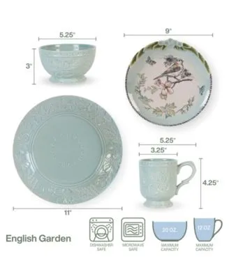 Fitz and Floyd English Garden Bird Accent 16-pc Dinnerware Set