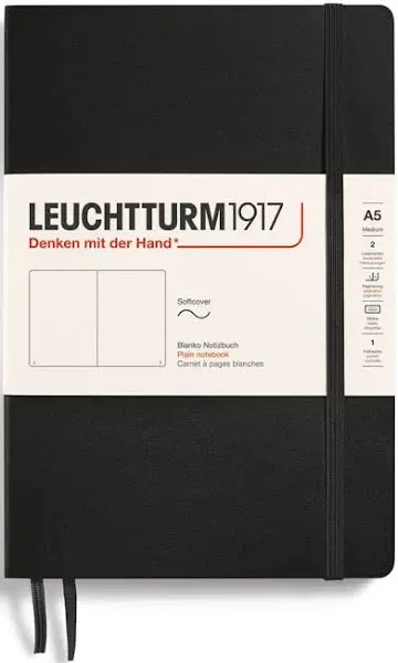 Leuchtturm1917 A6 Pocket Softcover Dotted Notebook - Black