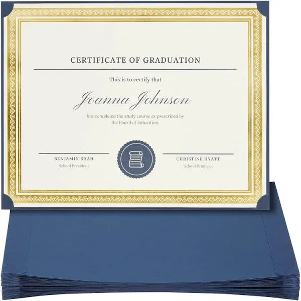 Best Paper Greetings 24-Pack Single Sided Award Certificate Holders