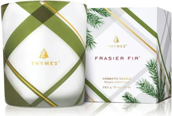 Thymes Frasier Fir Frosted Plaid Candle