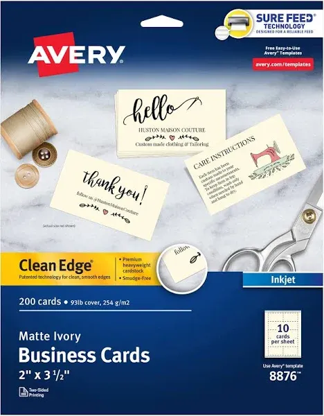 Avery Printable Business Cards for Inkjet Printers