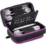 Casemaster PlaZma Pro Dart Case Black with Amethyst Zipper and Phone Pocket