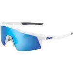 100% Speedcraft Xs Sunglasses - White - Blue Mirror 61005-000-62