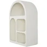 Deco 79 Wooden Geometric Arched Wall Shelf with Block Shapes, 16" x 8" x 24", Cream