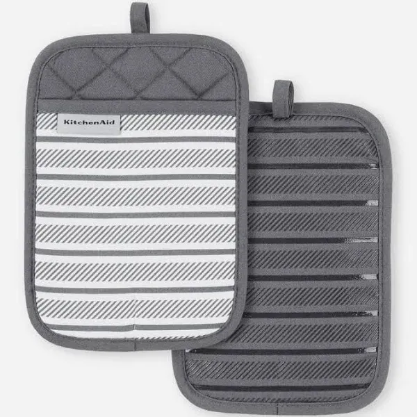 Albany Cotton Charcoal Grey Pot Holder Set(2-Pack)