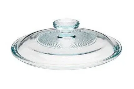 CORNINGWARE French White 1-1/2-qt Fluted Round Glass Cover