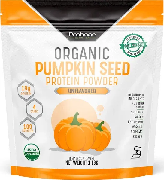 Pumpkin Seed Protein Powder, Unsweetened Plant-Based Pumpkin Protein Powder, Ideal for Post-Activity Support, Pumpkin Powder is Rich in Omega 3, 6, 9 | 1 lb, Cold Pressed