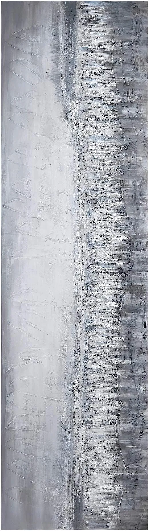 Empire Art Direct Abstract Wall Art Textured Hand Painted Canvas by Martin Edwards, Unframed, 20" x 72", Silver Dust