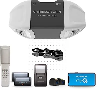 Chamberlain C2405 MYQ Smart Garage Door Opener, Chain Drive, 1/2-HP Motor, Dual Light - Quantity 1