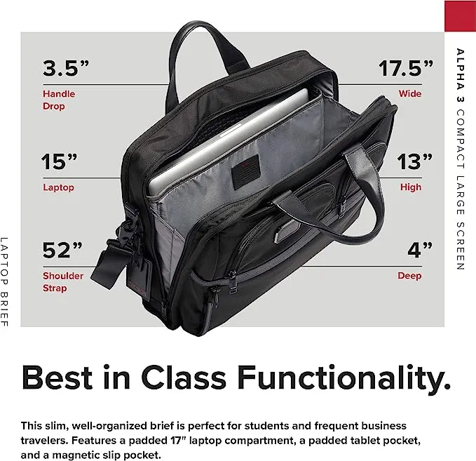 Tumi   TumiAlpha 3 Compact Large Screen Laptop Brief