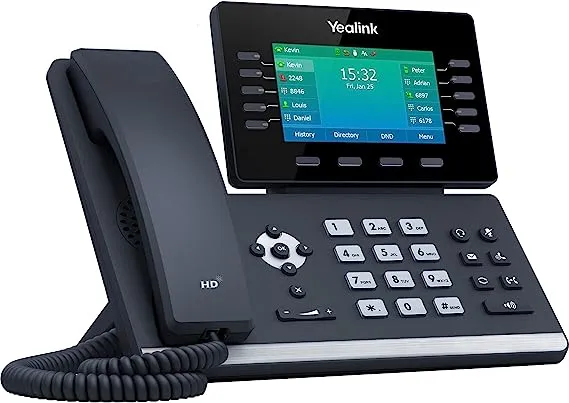 Yealink SIP-T54W IP Phone - Corded/Cordless - Corded/Cordless - Wi-Fi, Bluetooth - Wall Mountable, Desktop - Classic Gray