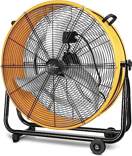 Simple Deluxe 30 inch Heavy Duty Metal Industrial Drum Fan, 3 Speed Air Circulation for Warehouse, Greenhouse, Workshop, Patio, Factory and Basement -