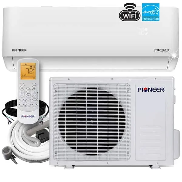 Pioneer Low-Ambient 9,000 BTU 0.75-Ton 23 SEER Wi-Fi Ductless Mini Split Inverter and Air Conditioner w/Heat Pump 208/230-Volt WYT009GLFI22RL