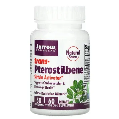 Jarrow Formulas Pterostilbene 50 mg - 60 Veggie Caps - Antioxidant Support - Supports Healthy Aging - Calorie-Restriction Mimetic - 60 Servings