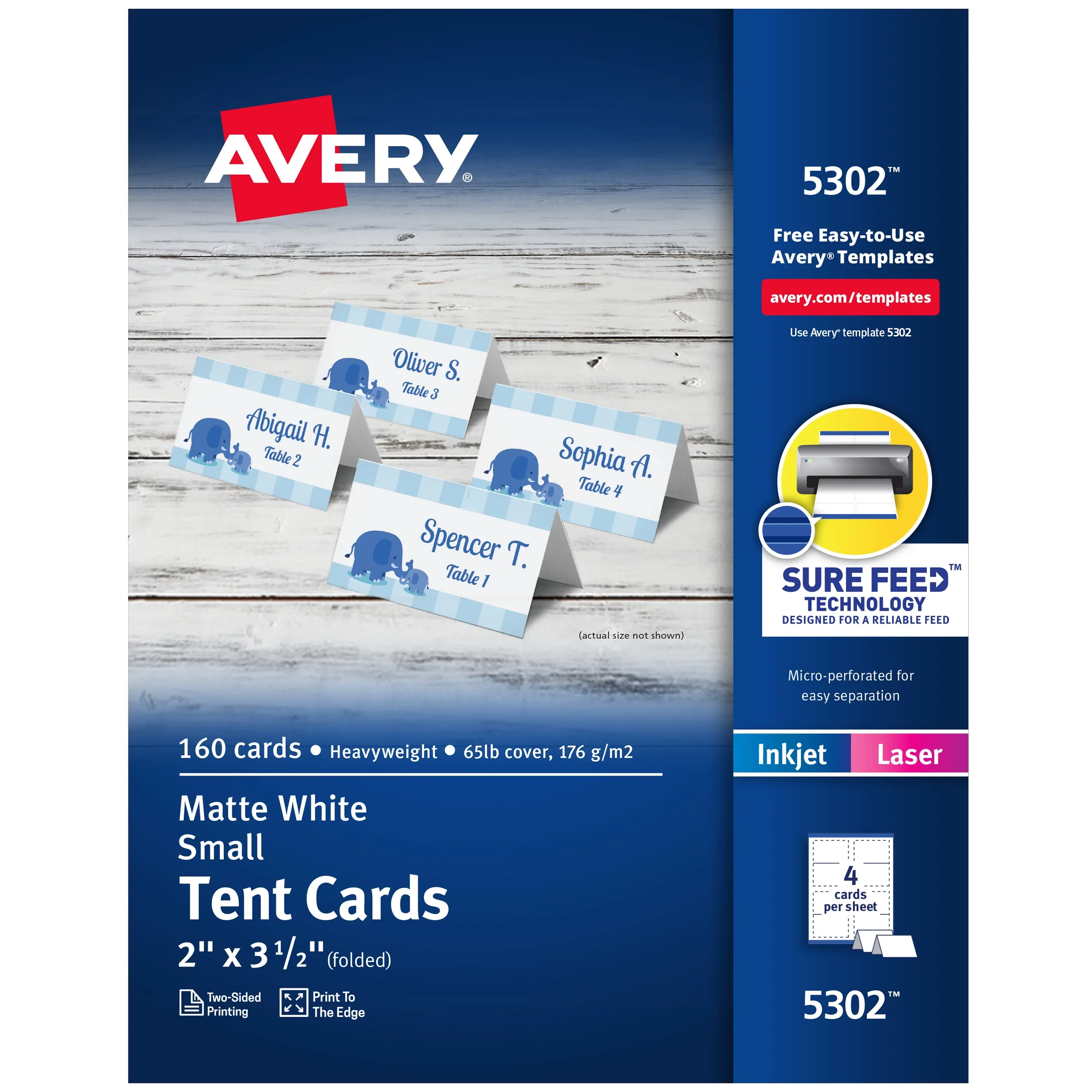 Avery Small White Tent Cards Box