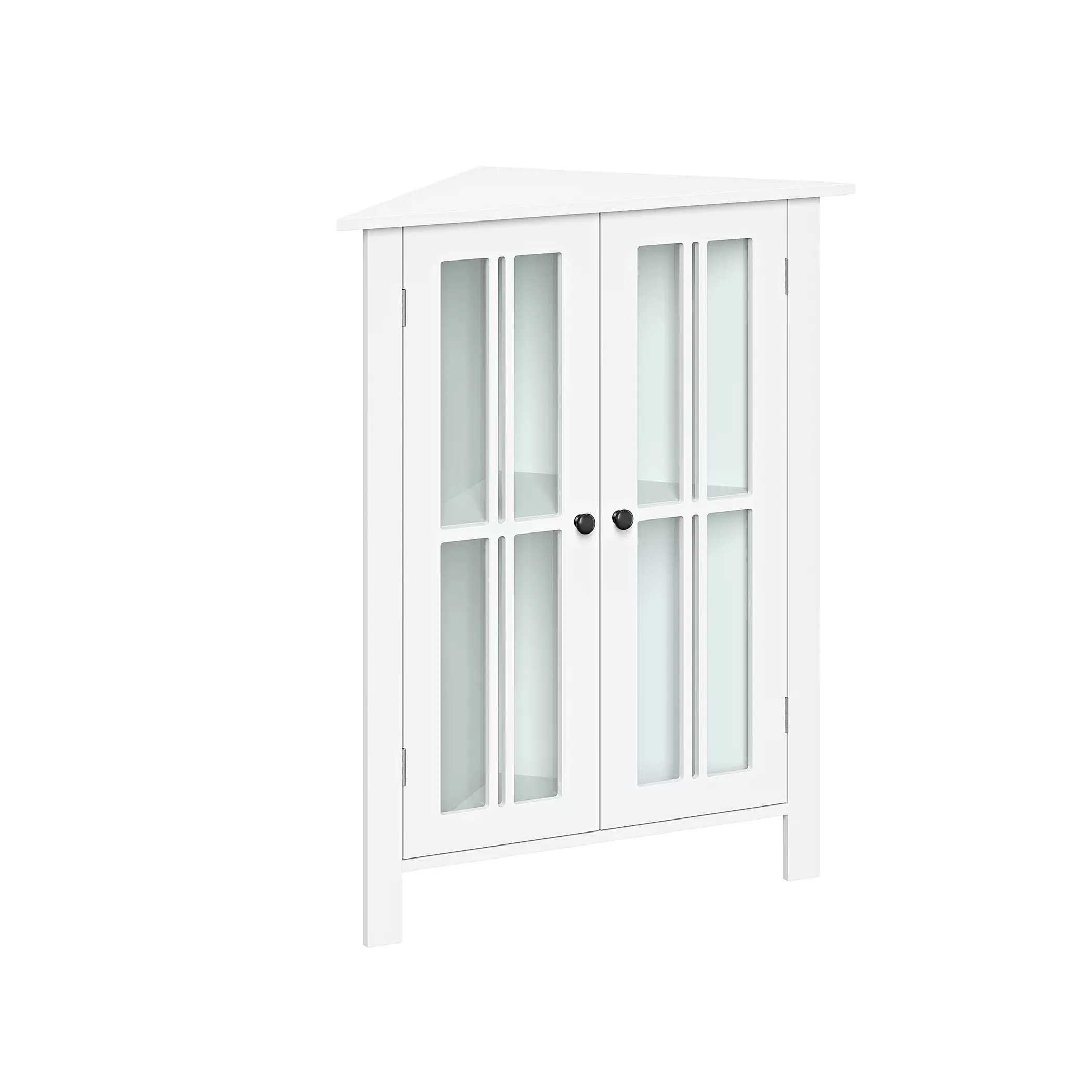 RiverRidge Danbury Two Door Corner Cabinet, White and Clear