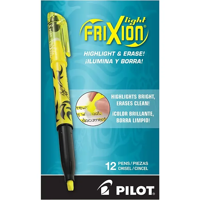 46504 Pilot FriXion Light Erasable Highlighter, Chisel, Orange, Choose Quantity