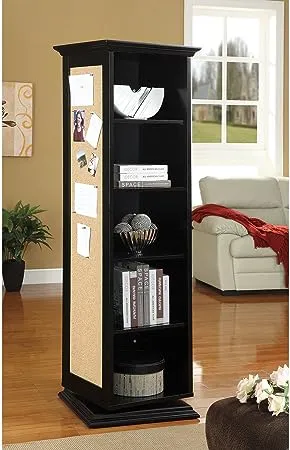 Coaster 5 Shelf Swivel Bookcase in Black