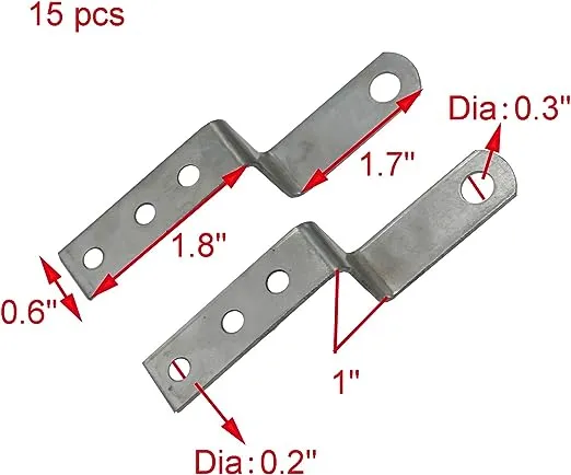 15PCS Right Angle Z Shaped Corner Bracket with Mounting Screws for Furniture ...