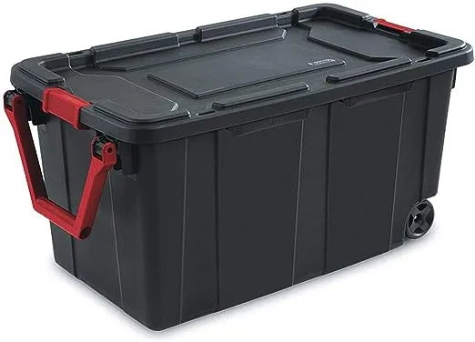 Sterilite 40 gal Wheeled Industrial Tote, Black