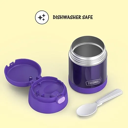 THERMOS FUNTAINER Insulated Food Jar – 10 Ounce, Purple – Kid Friendly Food Jar with Foldable Spoon