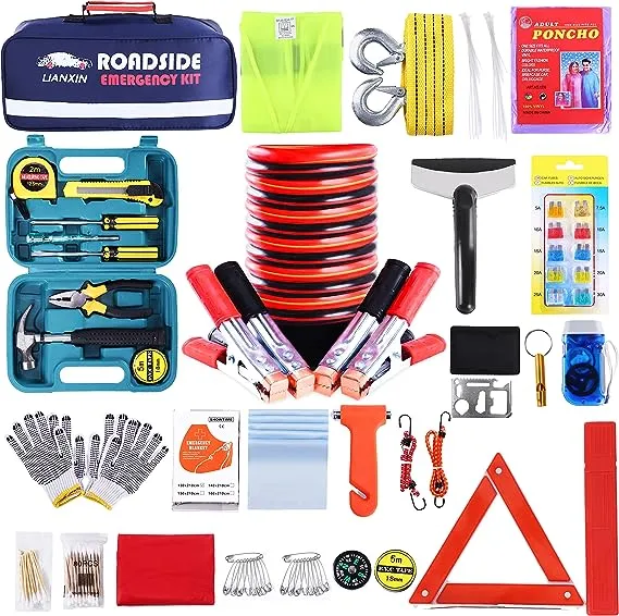 LIANXIN Roadside Assistance Emergency Kit Multipurpose Emergency Pack Car Premium Road