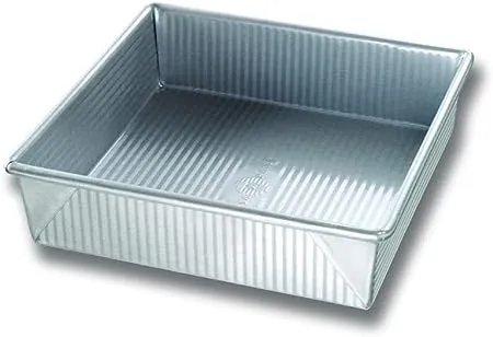 USA Pans 9 x 9 x 2.25 Inch Square Cake Pan, Aluminized Steel with Americoat