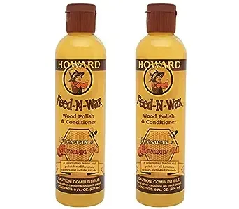 Howard FW0008 Feed-N-Wax Wood Polish and Conditioner, 8-Ounce (2-Pack)