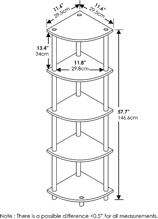 Furinno Turn-N-Tube 5 Tier Corner Display Rack