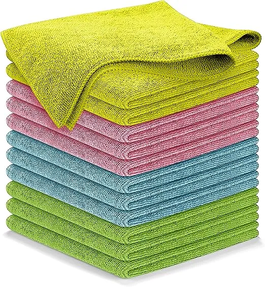 USANOOKS Microfiber Cleaning Cloth - 12pcs (16x16 inch) High Performance - 1200 Washes, Ultra Absorbent Microfiber Towels for Cars Weave Grime &