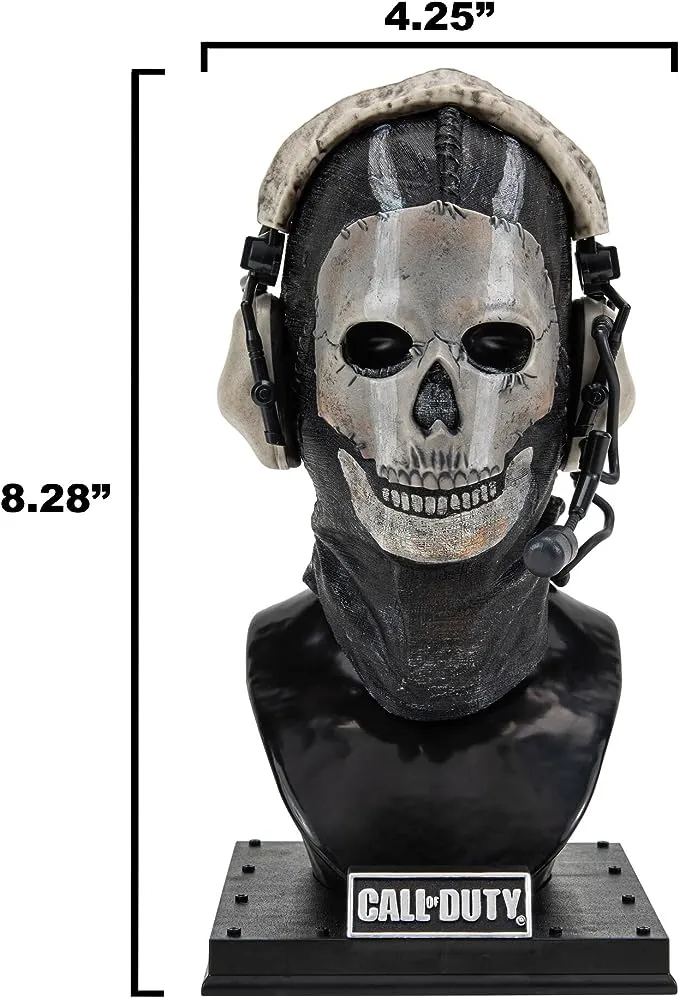 Call of Duty "Ghost Bust Statue - 8-inch Bust Statue Including Mask, Decorative Headphones, and Weighted Display Stand