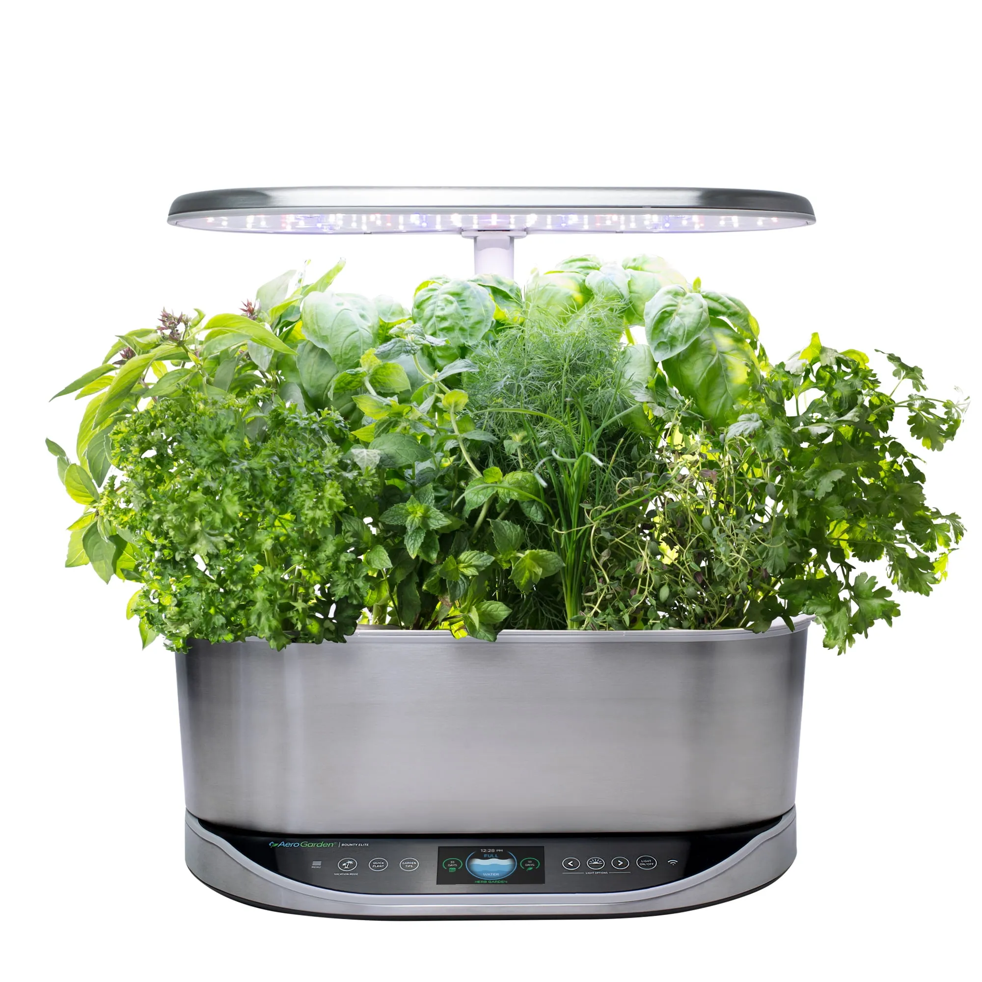 AeroGarden Bounty Elite - Indoor Garden with LED Grow Light, WiFi and Alexa Compatible, Platinum Stainless