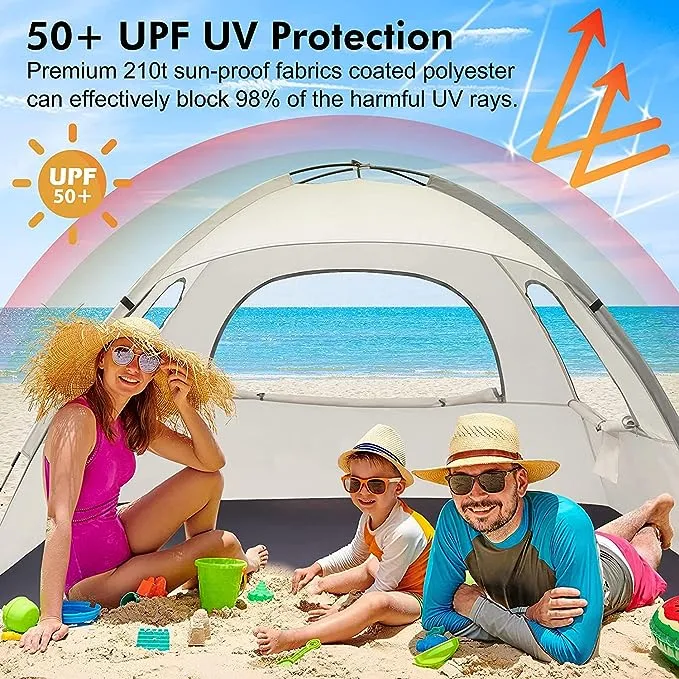 WhiteFang Beach Tent Anti UV Portable Sun Shade Shelter for 3 Person