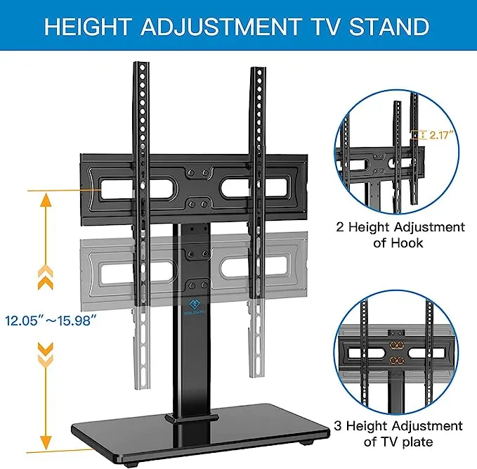 PERLESMITH Universal Swivel TV Stand