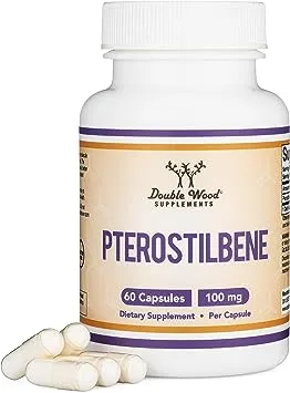 Pterostilbene 100mg Capsules (Third Party Tested), 60 Capsules