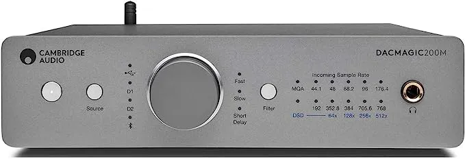 Cambridge Audio DacMagic 200M - MQA HiFi DAC and Headphone Amplifier with Bluetooth - PC/MAC Support with USB Connection - Handle Digital Files up to 24/768 or DSD512 - Lunar Grey