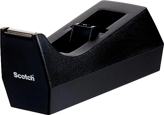 Scotch Desktop Tape Dispenser, Black, 2.7 In. X 2.7 In. X 6.4 In., 3 Tape Dispen