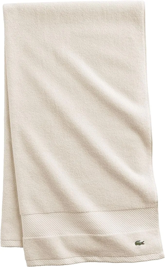 Lacoste Heritage Supima Cotton Bath Sheet, Chalk, 35" x 70"