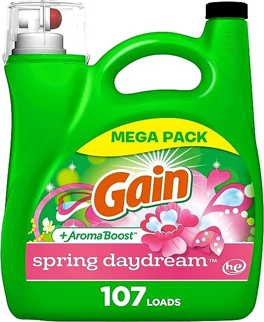 Gain + Aroma Boost Liquid Laundry Detergent Spring Daydream Scent 107 Loads 154 fl oz HE Compatible