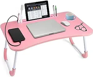 Slendor Laptop Desk Foldable Bed Table Folding Breakfast Tray Portable Lap Standing Desk Notebook Stand Reading Holder for Bed/Couch/Sofa/Floor