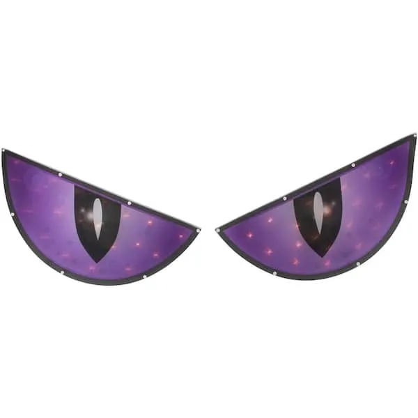 Northlight Lighted Eyes Halloween Window Silhouette Decoration, 42", Purple and Black