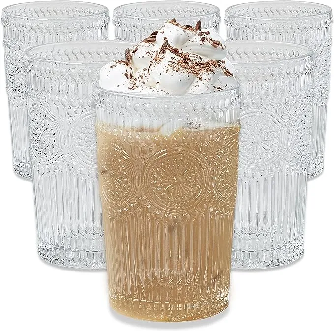 Kate Aspen Vintage Textured Clear Glass Set of 6