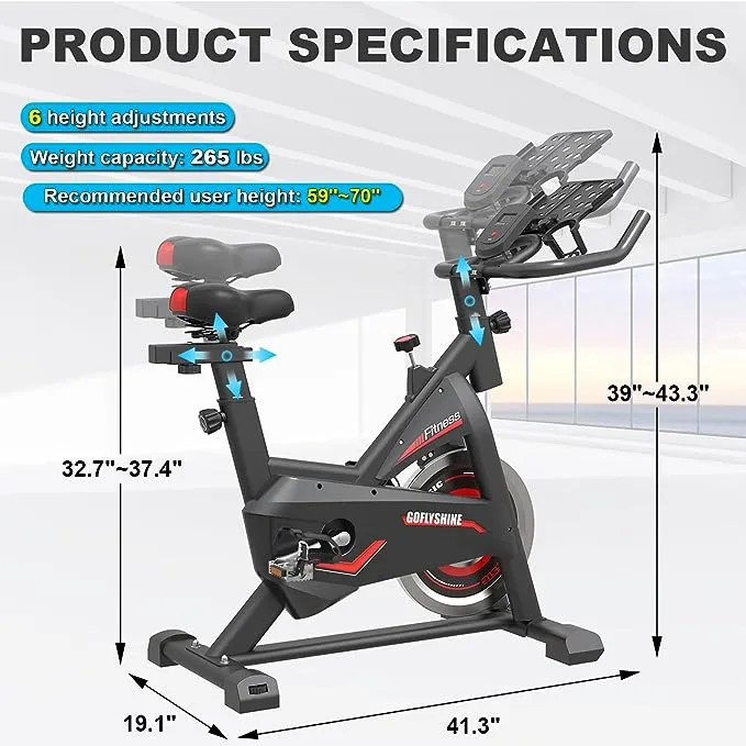 GOFLYSHINE Stationary Exercise Bike